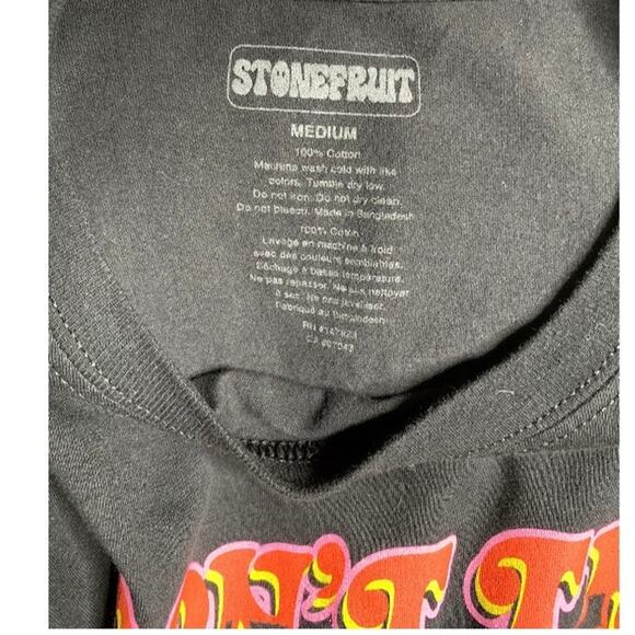 Stone Fruit Men's Size Medium Classic Black Graphic T-Shirt 100% Cotton - Picture 4 of 7